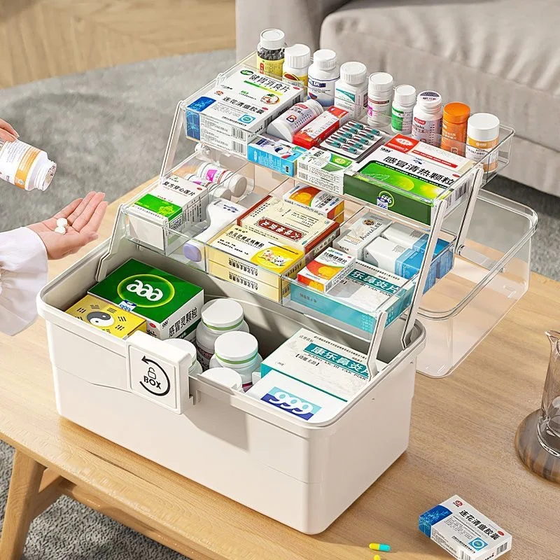 Large Capacity Home Medicine Box Medicine Storage Multi Layer Classification Home Medicine Box Portable First Aid Medical Kit