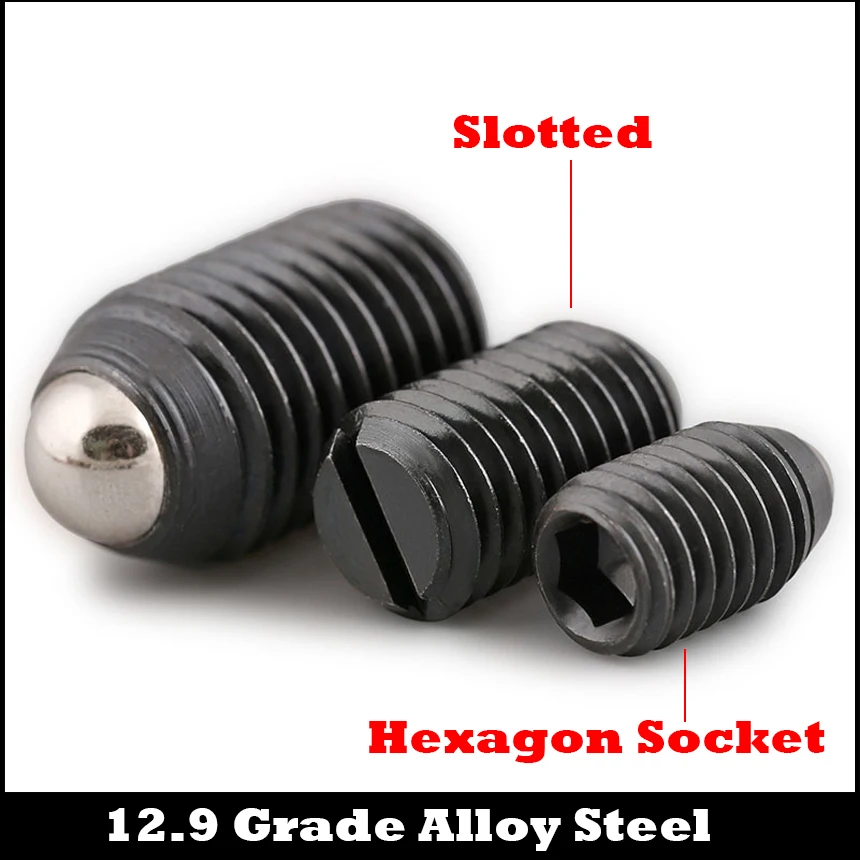 M8 M10 M8*16 M8x16 M10*16 M10x16 12.9 Grade Alloy Steel Allen Wave Positioning Bead Slotted Spring Ball Plunger Tight Set Screw