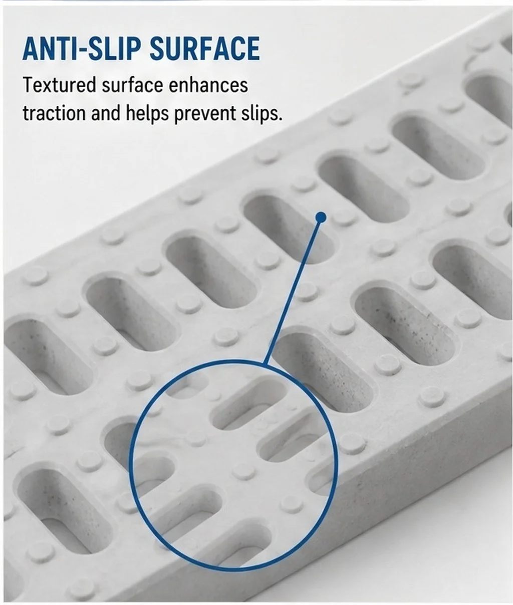 High Polymer Drainage Grate Outdoor Trench Cover 19.7x3.9 Plastic Channel Sewer Drain Cover Heavy Duty Rainwater Grate