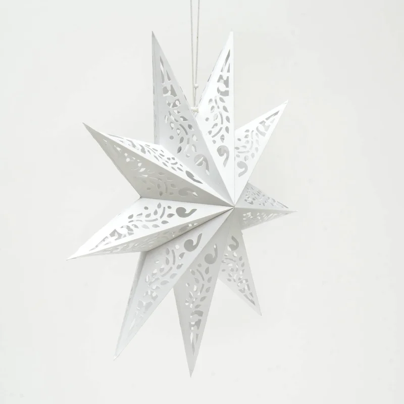 Handmade Paper Star 60 Cm (Dia)  - White-Festive Décor