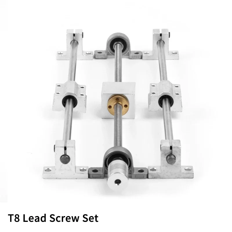 T8 Lead Screw Linear Rail Shaft 200-600mm OD 8mm SCS8UU Linear Bearing Blocks SK8 Aluminum End Supports for 3D printer parts CNC