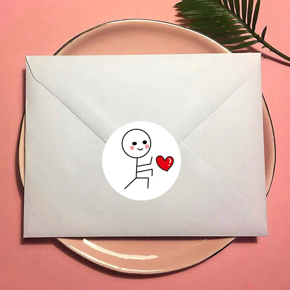 100-500pcs Valentine\'s Day Stickers Heart Love Labels for Wedding Holiday Gift Cute Decoration Sealing Stickers Wrap Supply