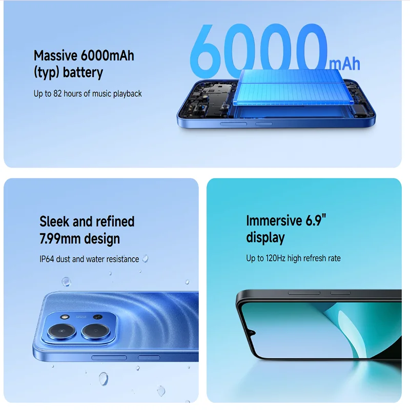 الإصدار العالمي من الهواتف الذكية Xiaomi Redmi 15C NFC 6.9 بوصة MediaTek 1920X1080px هاتف محمول كاميرا AI مزدوجة 50MP 6000mAh بطارية جديدة #2