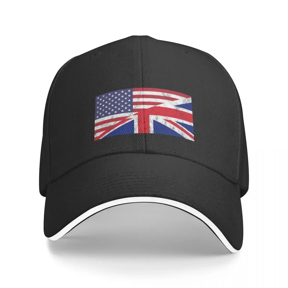 

USA and UK Flag Mixed United Allies Friends Baseball Cap Sun Cap Rugby Sunhat cute Mens Hat Women's