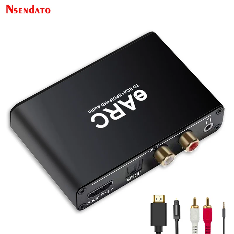 Konwerter audio 192KHz HDMI eARC ARC na RCA, ekstraktor eARC HDMI, tylko audio, dla Dolby DTS AC3 LPCM TV, optyczny, koaksjalny
