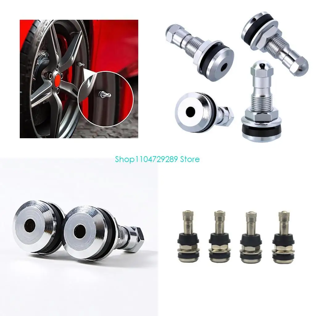

D8KE 4 Pack Corrosion Resistant Metal Valves Stem For Vacuum Tires No Inner Tube Design Fit Car Motorcycles Effortless Setups