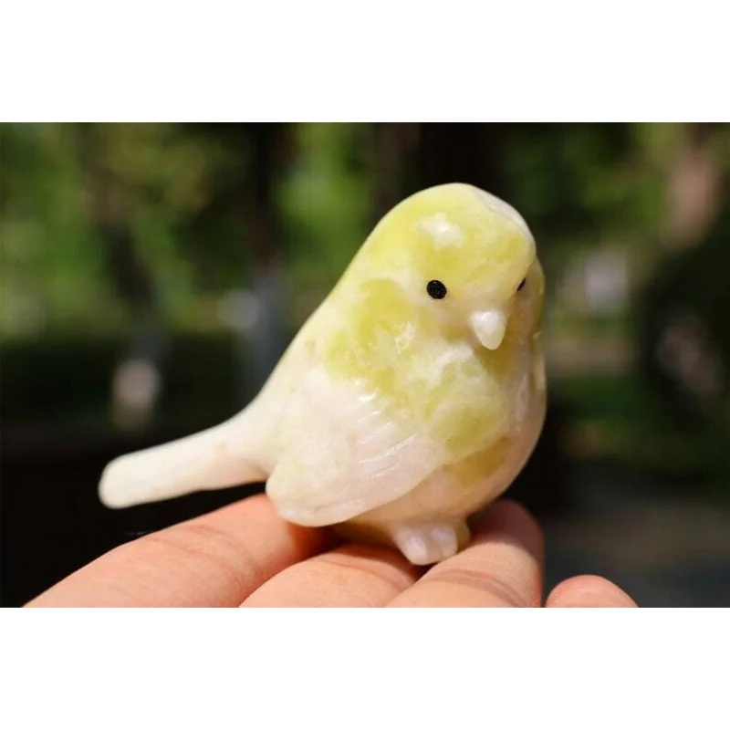 

1pc Natural Lantian jade Quartz Carved Bird Skull Crystal Reiki Decor Gift 2.4''