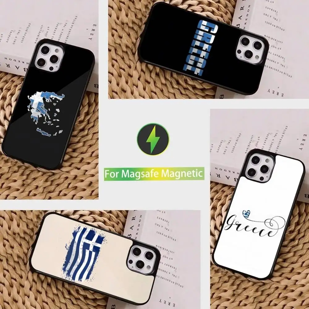 

Greece Flag Greek Art Case For iPhone 16,15,14,17,13,12,11,Pro,Max,Plus,Mini, Magsafe,Magnetic Wireless Charging Case