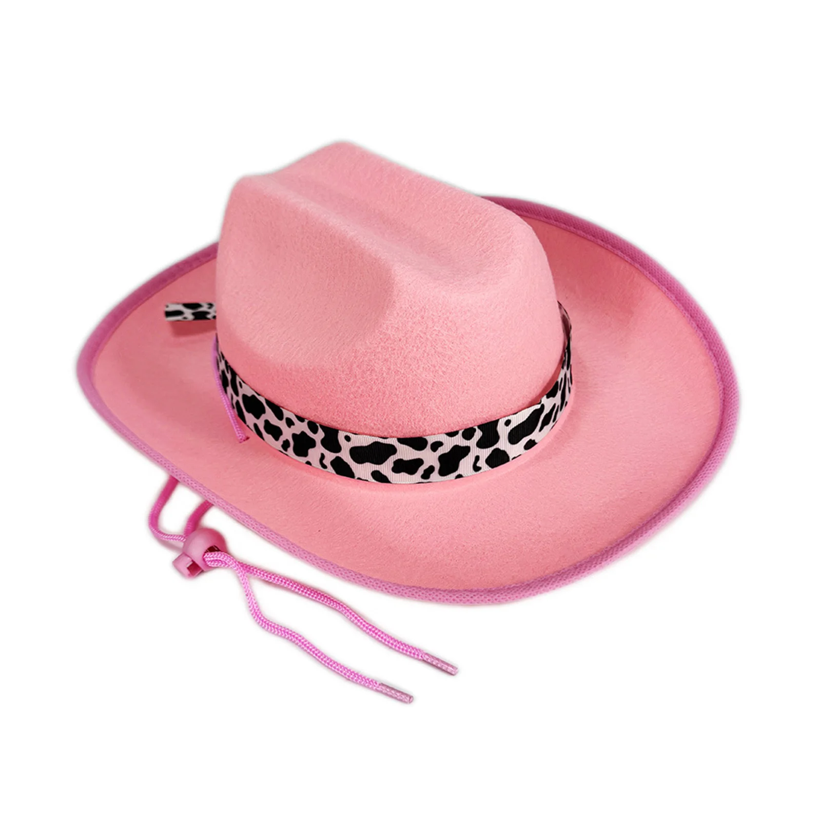 

1Pc Children Kids Western Cowboy Cowgirl Hat Cow Printed Cap with Drawstring Costume Accessory Supply for Halloween Themed Party