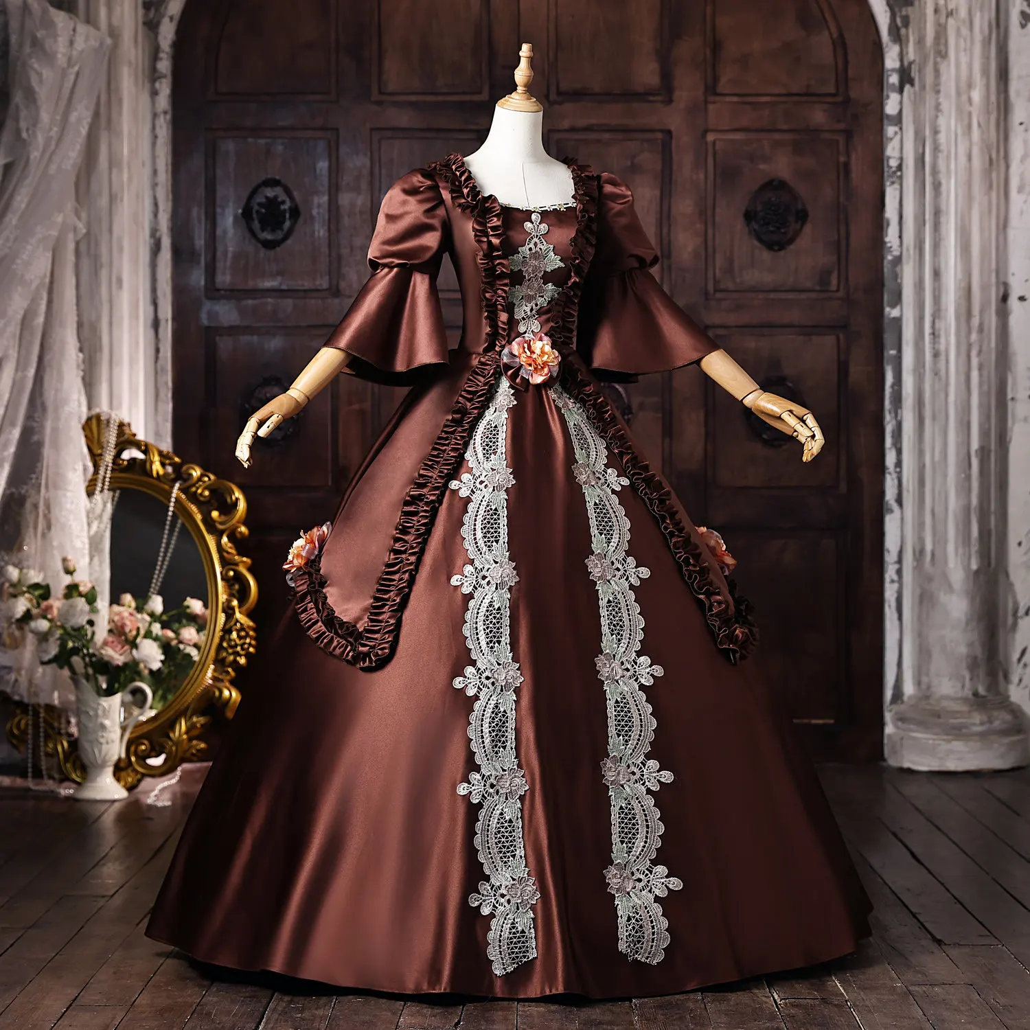 KEMAO Women Marie Antoinette Ball Gown Rococo Victorian Dress