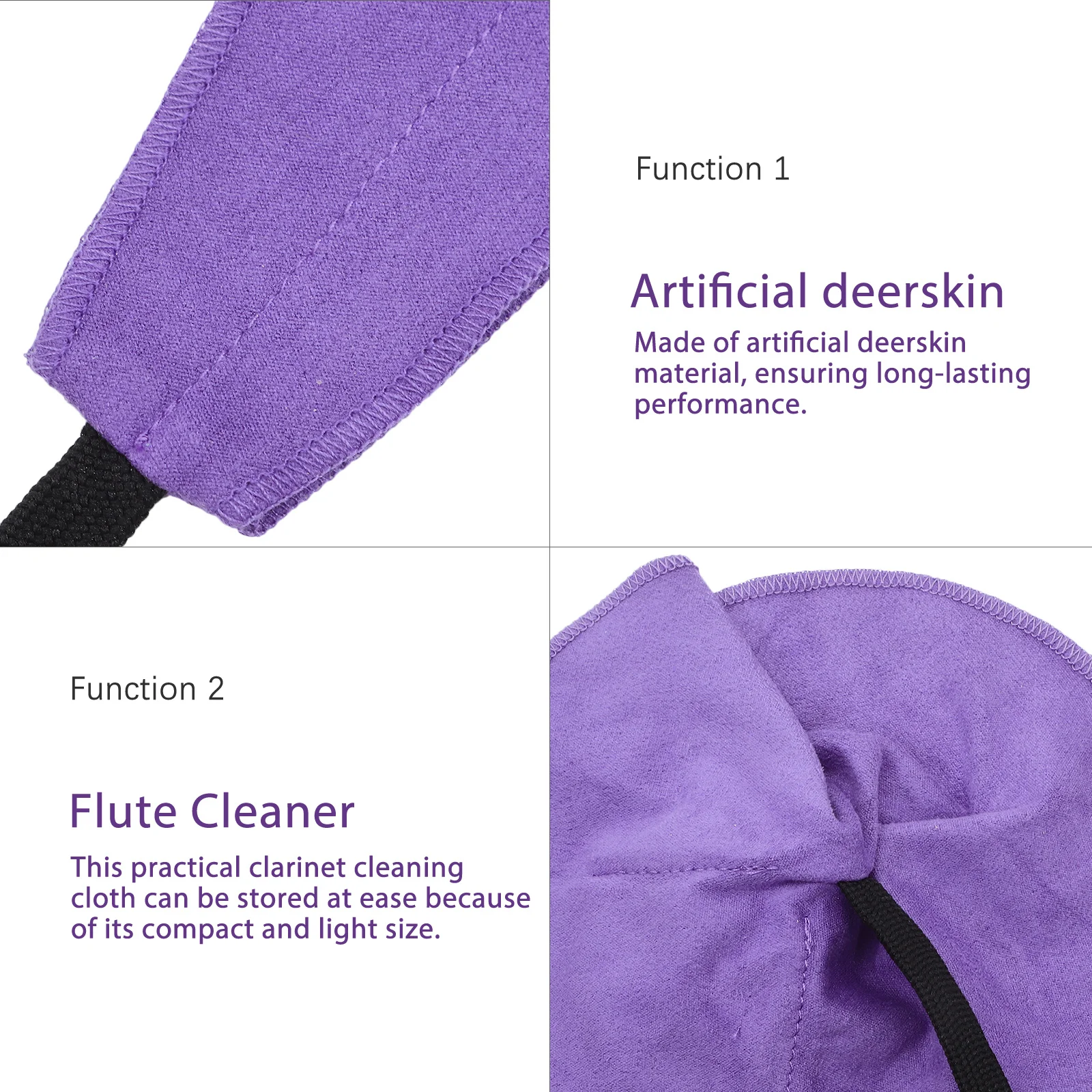 

Sax Cleaning Cloth Durable Stylish Purple for Clarinet Flute Music Instrument Cleaning Care Tool Flute Clean Cloth