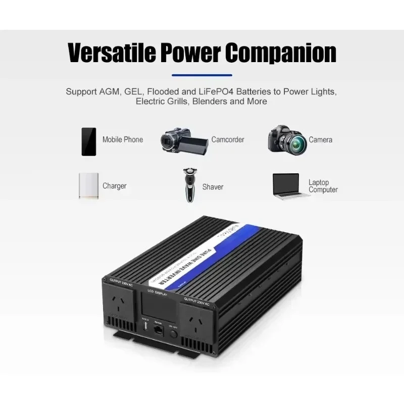 POWER 12v to 240V DC to AC 110v 220v Pure Sine Wave Inverter Power Inverter 1500w 3000W