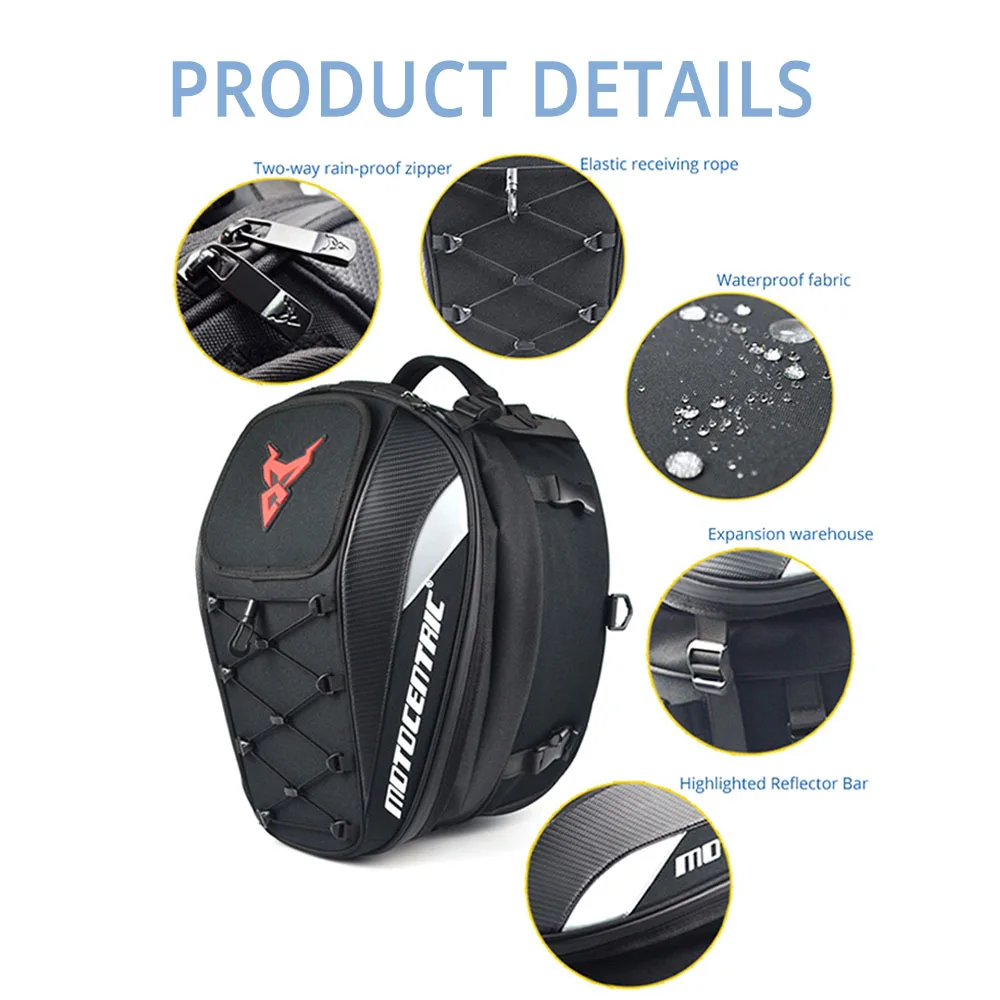 Waterproof Motorcycle Tail Bag Multifunction Motorcycle Rear Seat Bag High Capacity Motorcycle Bag Rider Backpack 4 Colour