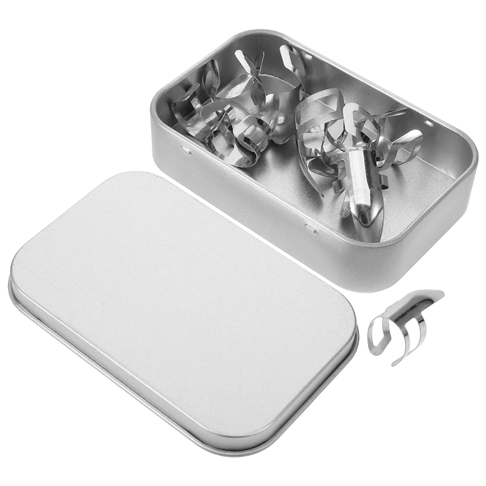 

8pcs Finger Set For Players Silver Protectors Anti-Blister Callus Protection Thick Metal Picks Grip Design Lightweight Guitar