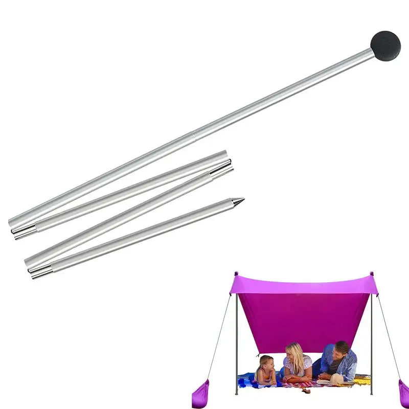 New Outdoor Aluminum Canopy Pole Tent Pole Beach Tent Support Frame Top Ball Telescopic Hall Pole For Camping Tarp Pole Support