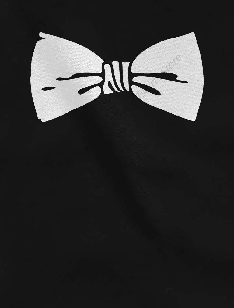 White Bow Tie Printed Tuxedo Shirts for Men Funny Tux Novelty Men‘s T-Shirt Soft Comfortable Easy to Wear Simple Practical