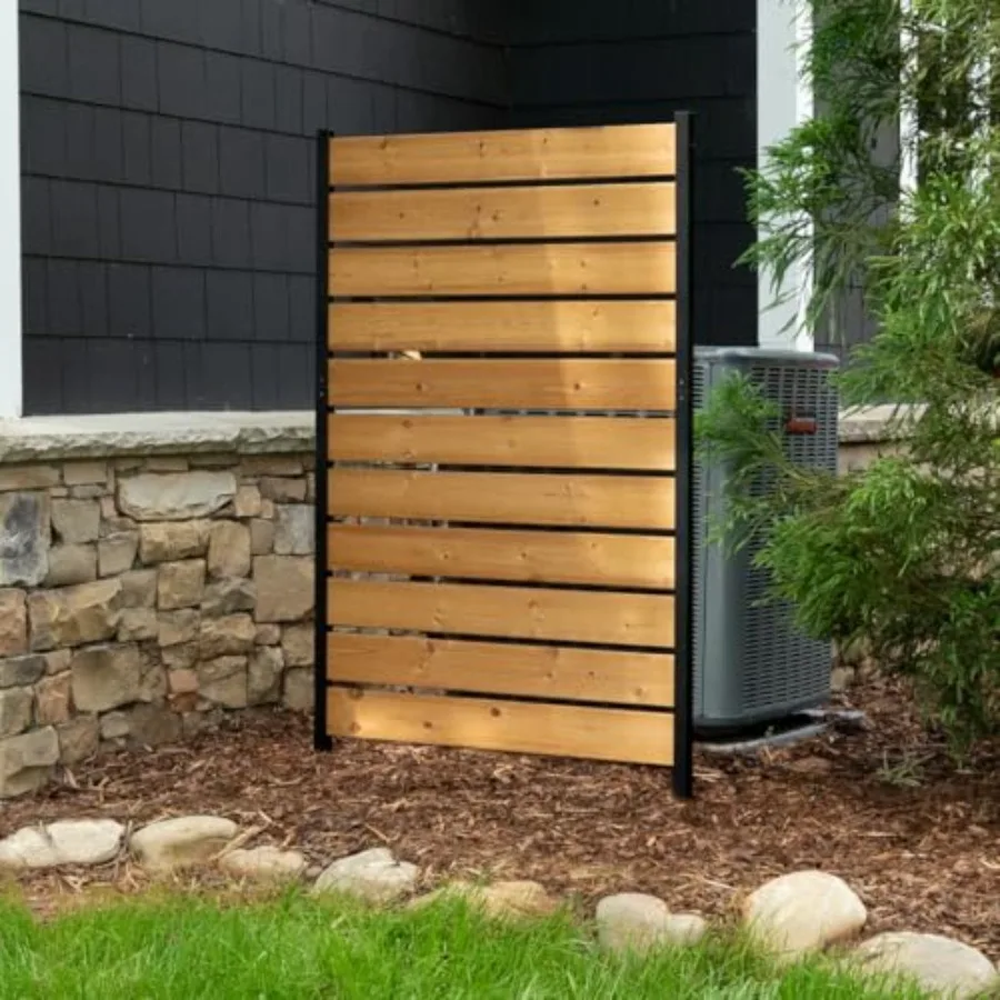 Enclo Concord Privacy Screen, Cedar Wood DIY No Dig Kit For Outdoor Use, Natural Cedar Color, Easy Assembly And Sturdy Construc