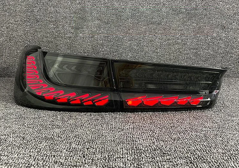 Taillamp Assembly Suitable for BMW 3 Series 2019 2020 2021 Modified Double Dragon Scale LED Rear Tail Lamp