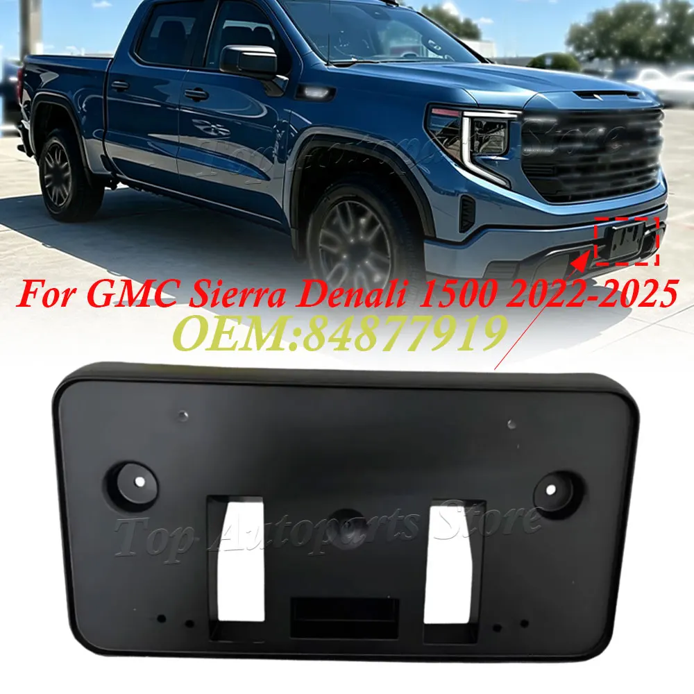 For GMC Sierra Denali 1500 2022 2023 2024 2025 Car Accessories 84877919 Car Front Bumper License Plate Frame Mounting Bracket