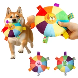 15cm Dog Plush Flying Saucer Toy Funny Interactive Dog Toys Ball with Bells Puppy Outdoor Training Game Chew Toy Pet Accessories