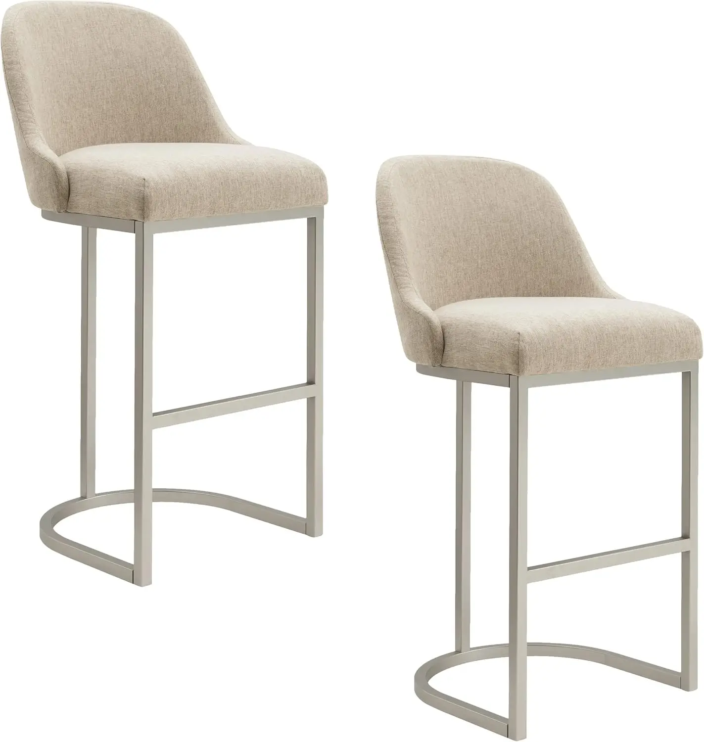 Bar Stool with Metal Base, Set of 2, for Elevated Kitchen Counters, High Top Tables, and Bars