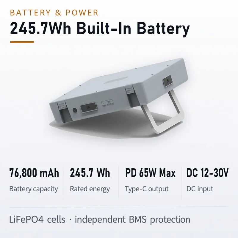 Powerstation for Starlink MINI 76800mAh 245.7Wh DC/Type-C Power Bank for Outdoor Activities Camping & Off-road Use