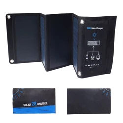 Carregador solar com painel solar Sunpower, Carregador de telefone portátil dobrável, Carregamento rápido para smartphone, USB, 5V