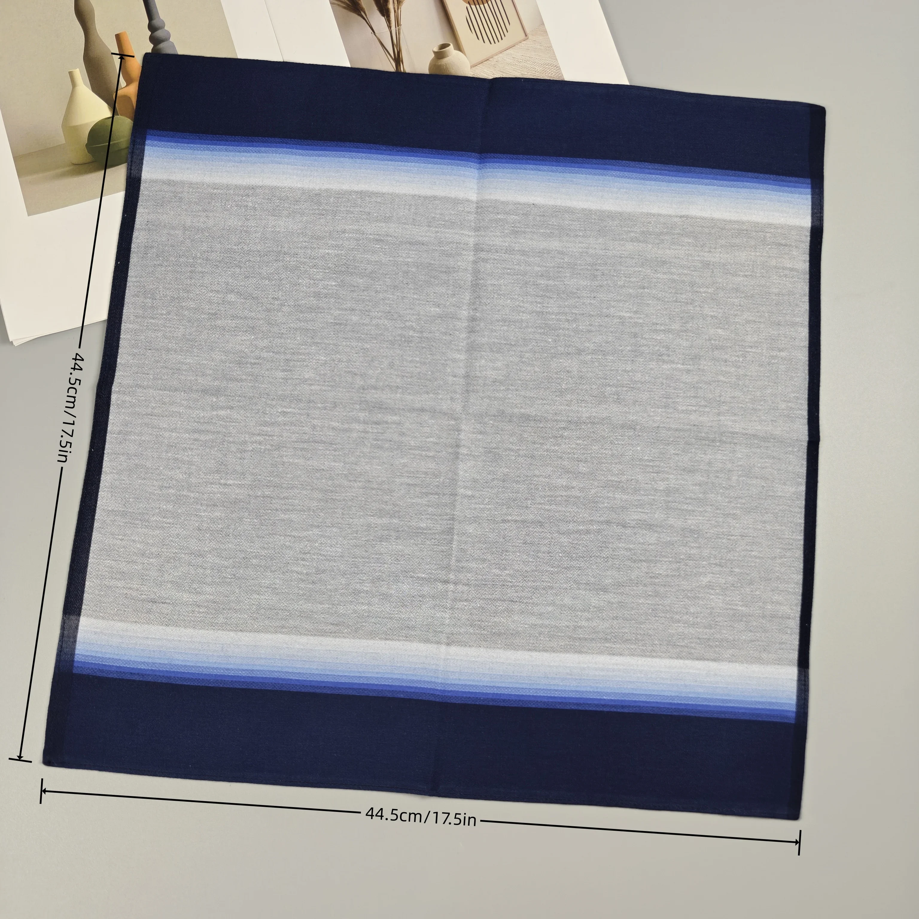 44.5cm/17.5in Fashionable New Cotton Handkerchief Pocket Scarf Feels Soft. What Absorbent 2pcs
