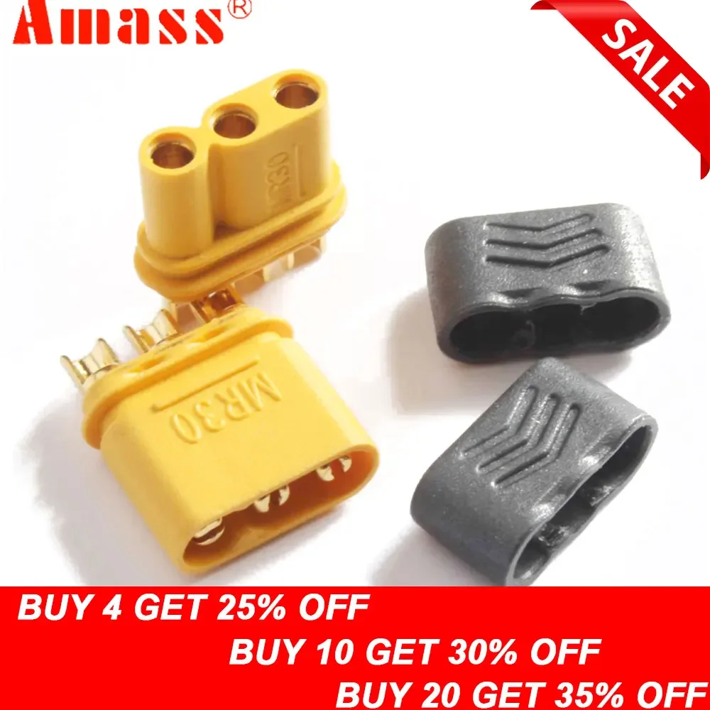 10 pares AMASS MR30 conector macho hembra con funda para RC Lipo batería RC multicóptero avión