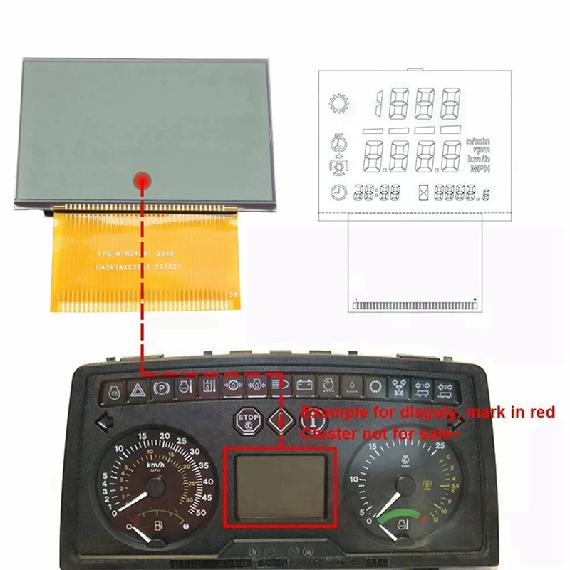 3X Tractors LCD Display For Massey Ferguson John Deere Panel BIF 6000 Series Instrument Cluster Screen (2001-2009) 6010