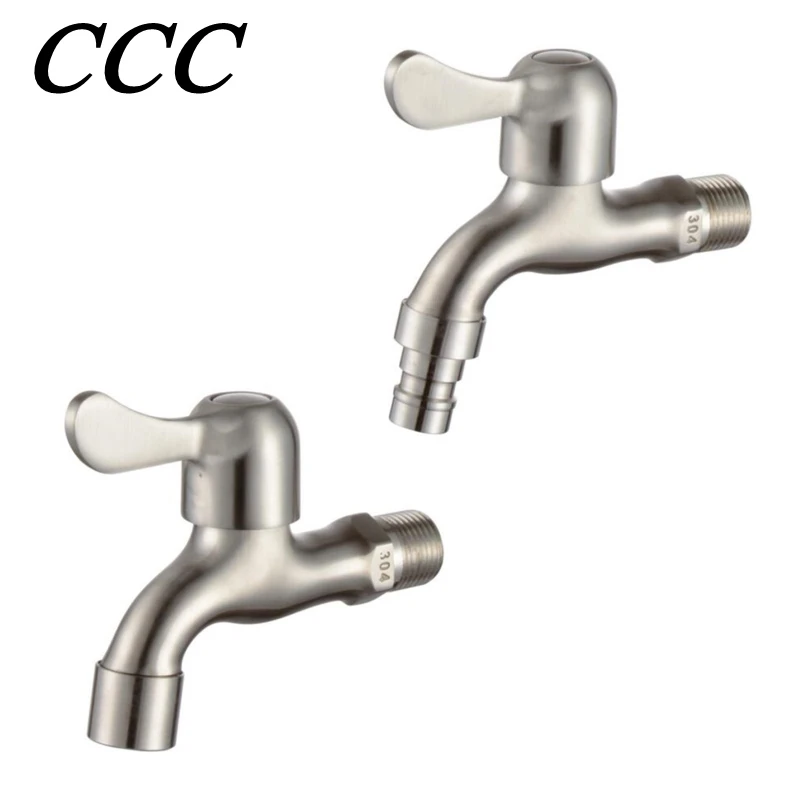 

CCC одиночная швабра для бассейна, матовый кран, монтаж из нержавеющей стали 304, кран для стиральной машины, настенное крепление для раковины, маленький кран