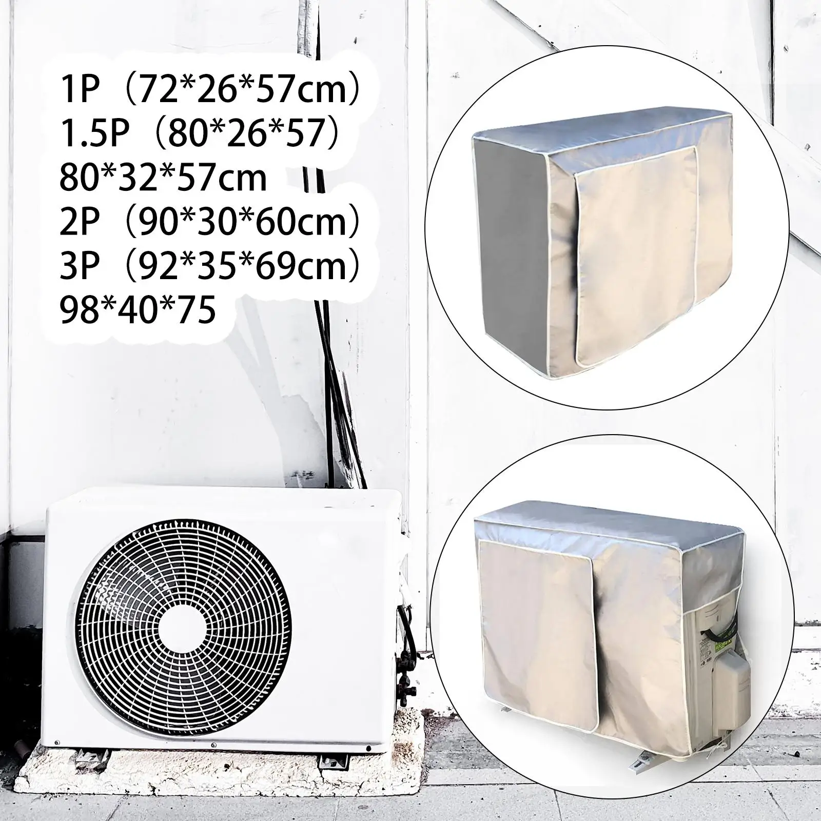 Outside Air Conditioner Cover Anti Snow Air Conditioner Split Unit Sun Protection Waterproof Cover Mesh Design Outdoor Cover