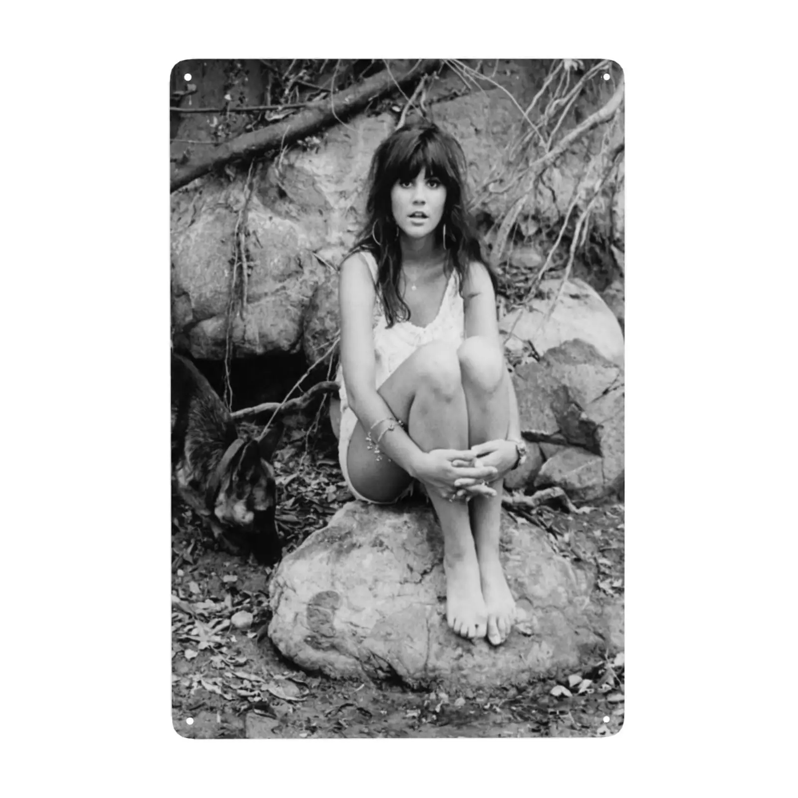 EDFRIDE Metal Tin Sign Linda Singer Ronstadt Wall Art Decor Signs for Bar Home Living Room Home Metal Poster 8 X 12 Inches