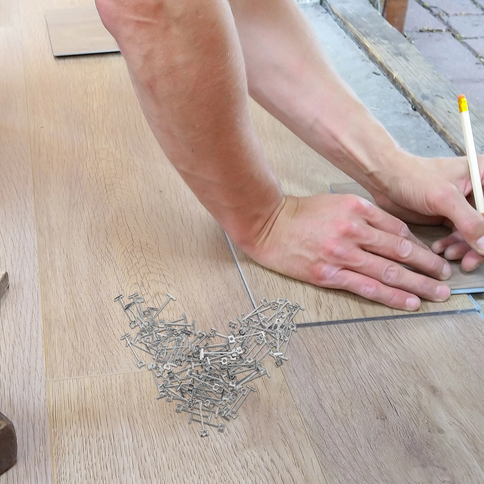 

100pcs Tile Leveler Metal Pin Ceramic Tile Spacer Replacement Leveling System Tool For Floor Wall Tiling Renovation Project