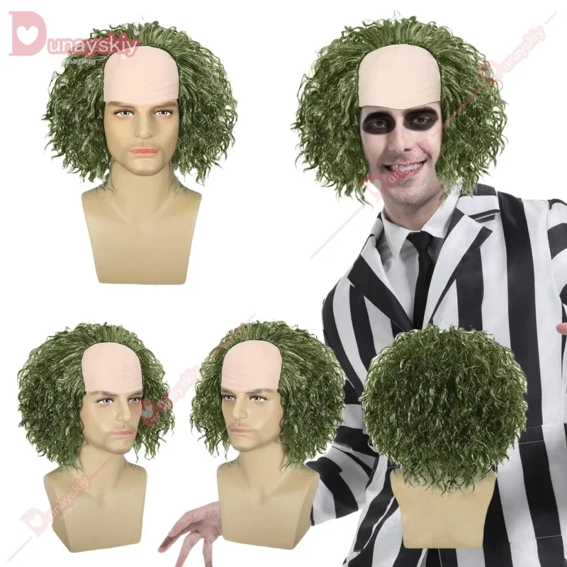

CosplayHalloween Beetle2Juicee Cosplay Wig Green Wig With Bald Cap Carnival Clown Green Wig Halloween Party Cosplay Prop