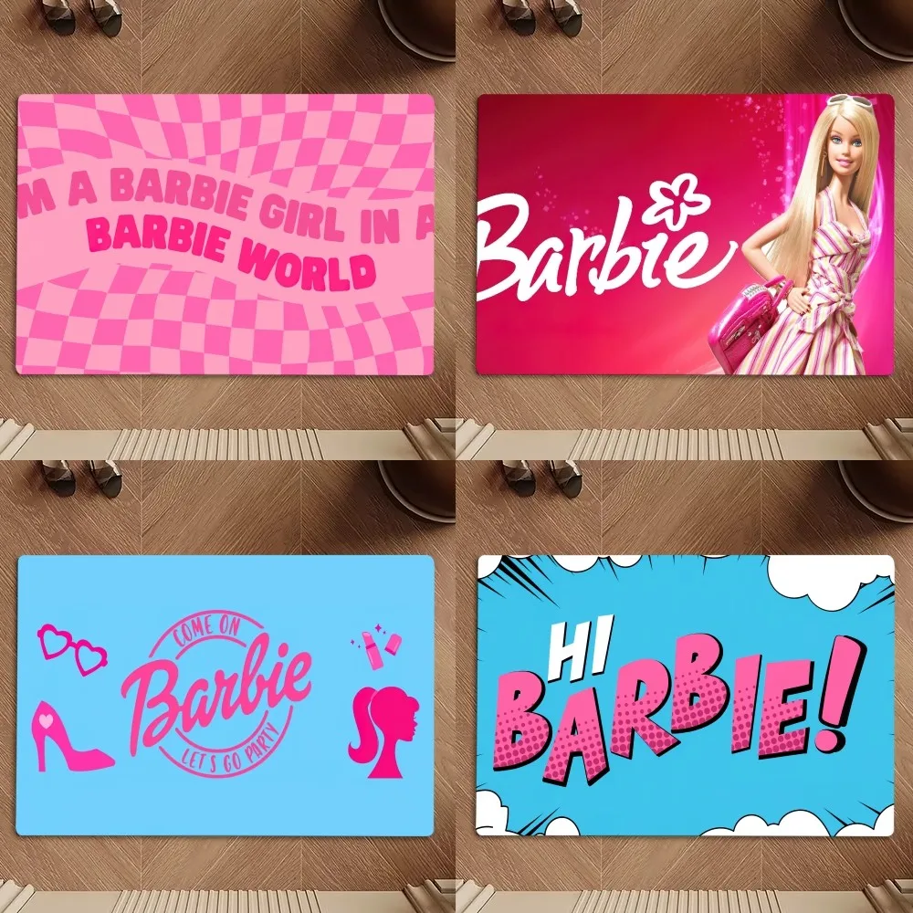 Fashion Cartoon B-Barbie Lovely Girl Floor Mat Bedroom Kitchen Door Bath House Super Absorbent Foot Non-slip