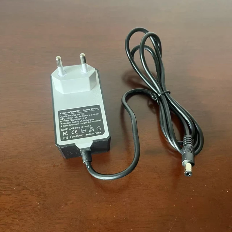 Output 29.4V 1A Lithium Battery Charger Input AC100-240V for 7Series Li-ion Battery Pack Portable Wall Charger DC 5.5mm*2.1mm
