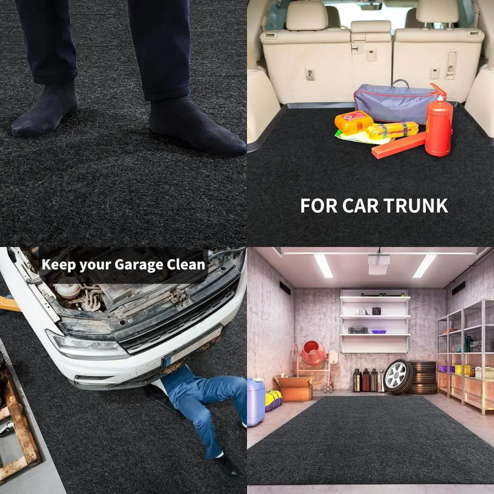 

7'4x8'4 Large Non-Slip Rubber-Backed Garage Floor Mat, Waterproof and Oil Absorbent for Motorcycles