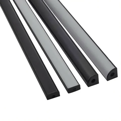 1-30Pcs/lot LED Aluminum profile 0.5m/pcs U/V shape Corner for 5050 2835 LED Strip Bar Lamp channel Holder White/Black Cover