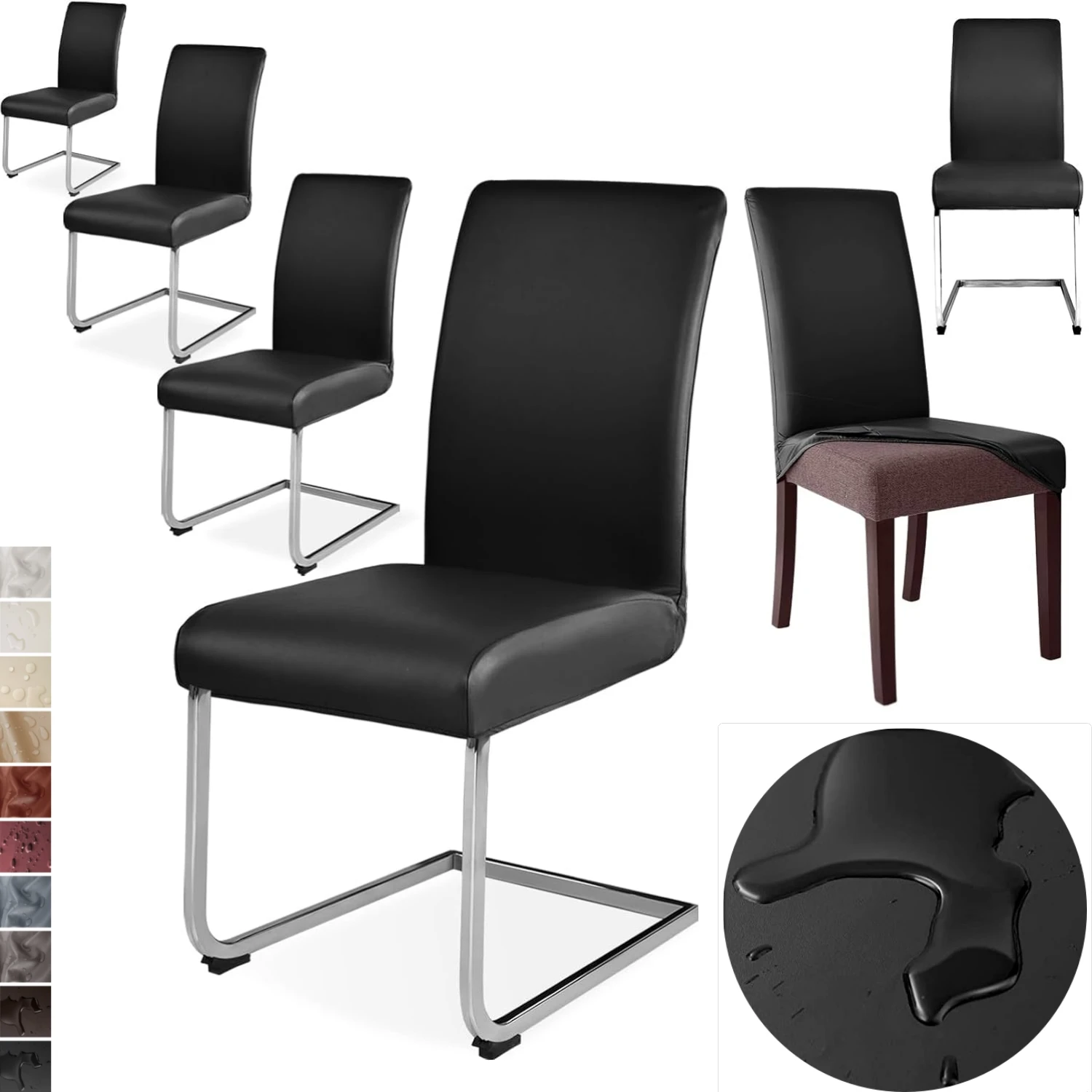 

Stretch Dining Chair Cover PU Leather Dining seat Chair Protector Home Decoration Dining Chair Slipcover