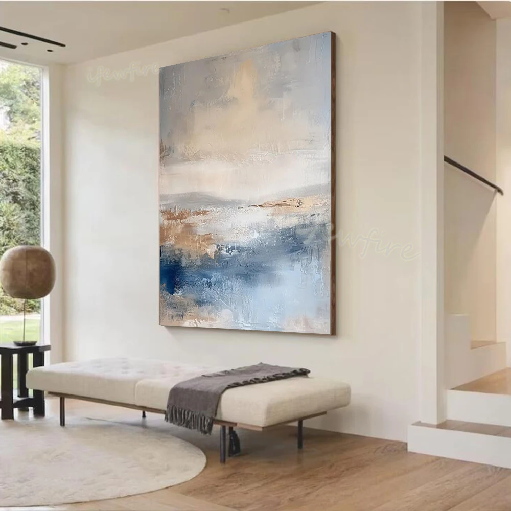 Modern Abstract Oil Painting Unique Handmade Wall Mural Art Picture for Living Room Decor Mural Creative Image on Canvas Artwork