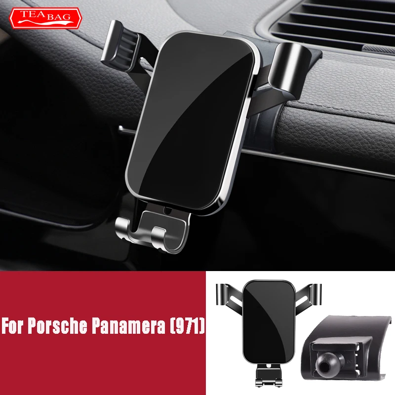 LHD Adjustable Car Phone Holder For Porsche Macan Cayenne Paramela 718 Gravity Mount Navigation Bracket Car Interior Accessories