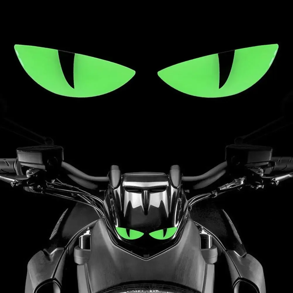 2-6Pcs Luminous Eyes Car Stickers 3D Reflective Demon Cat Eyes Sticker for Auto Motorcycle Night Light Warning Decoration Decals