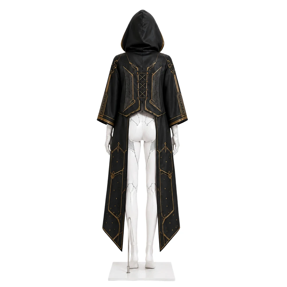 Game Blade of Stellar Eve Cosplay White Jumpsuit Black Cloak Costume Outfits Female Clothing Uniform Halloween Carnival Party view 3