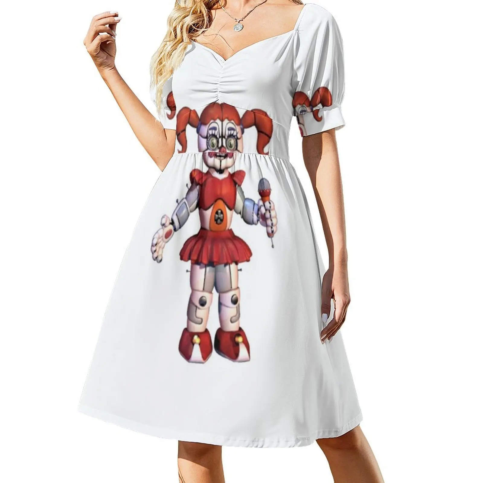 فستان حفلات أنيق للسيدات من Circus Baby Fnaf على شكل حرف A مع خيارات قصيرة/طويلة/بدون أكمام Fnaf Michael Afton Five Nights At
