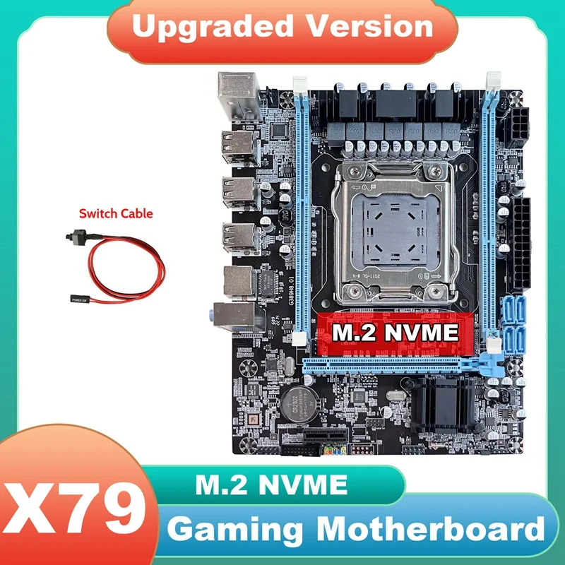 

Материнская плата X79 V389 + кабель переключателя M.2 NVME LGA2011 DDR3, поддержка процессора E5 2630 2660 2650V2 для CF LOL PUBG