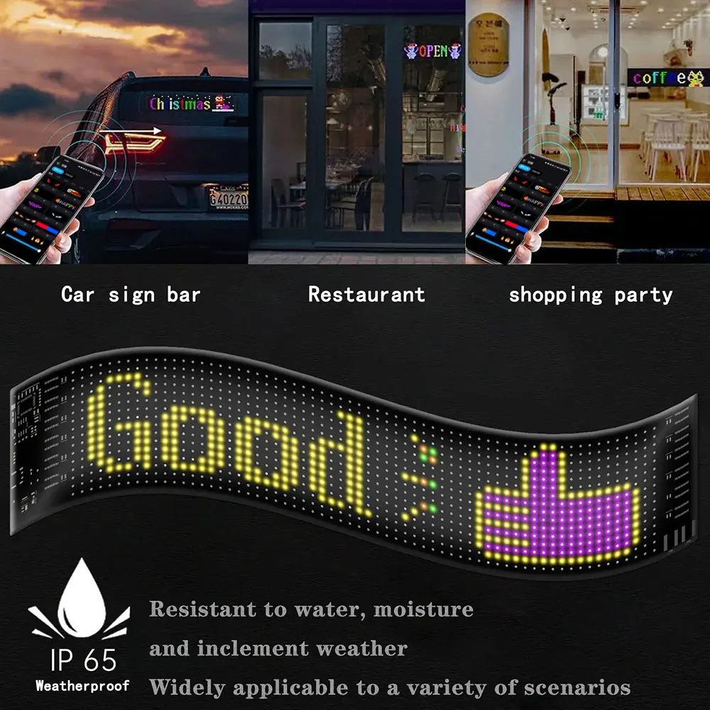 RGB LED Matrix Pixel Panel Control Remote LED Panel Flexible Display Licht Remote APP Bluetooth Auto werbung Bildschirm Decoraive