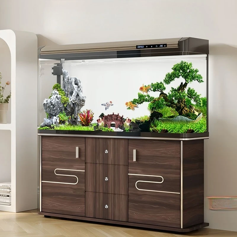 

Fish tank ,aquarium integrated, molding living room, floor to ceiling household lazy