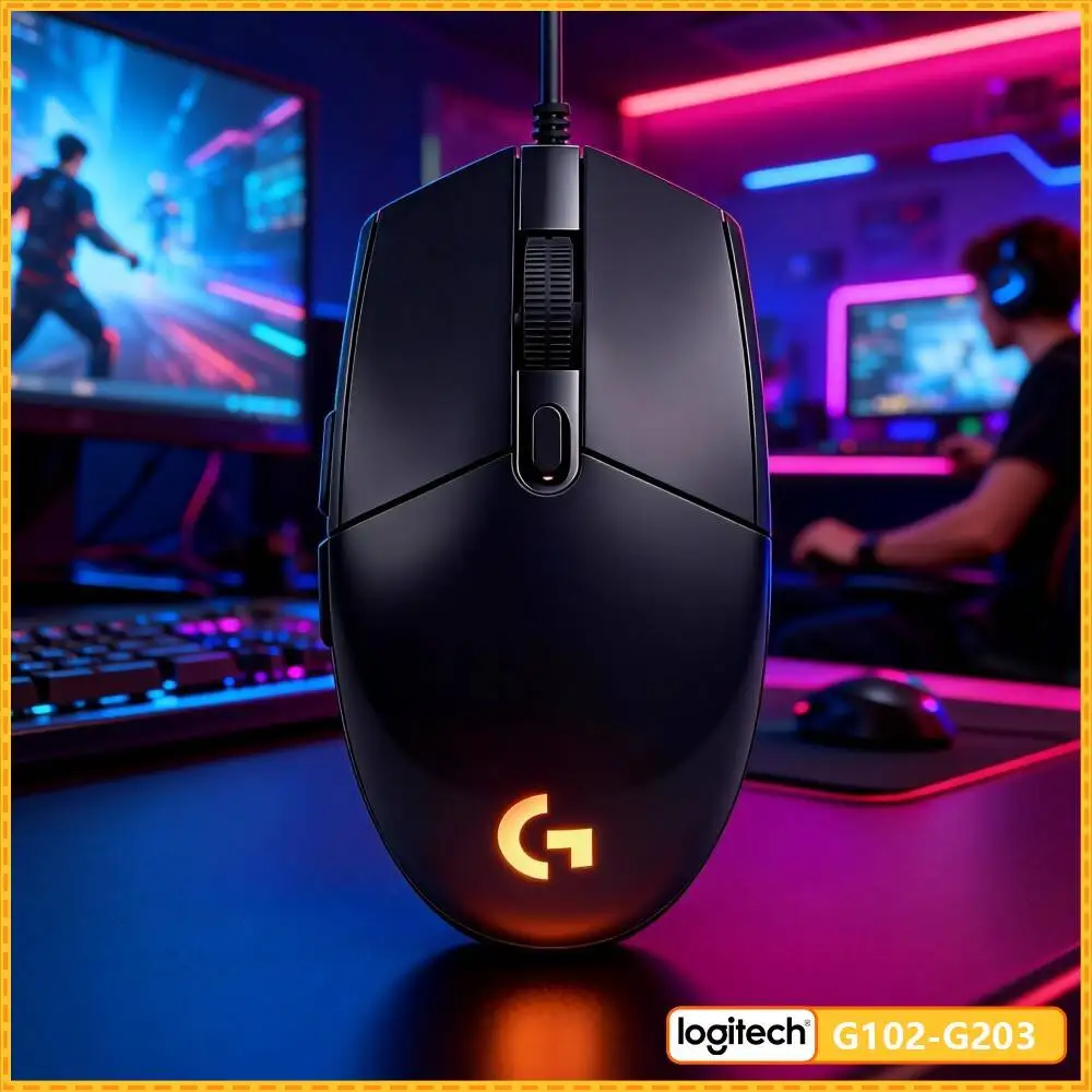Logitech G203 Prodigy RGB Gaming Mouse Wired 200-8000 DPI 6 Buttons Mechanical Tensioning 1000Hz Polling 85g Accurate