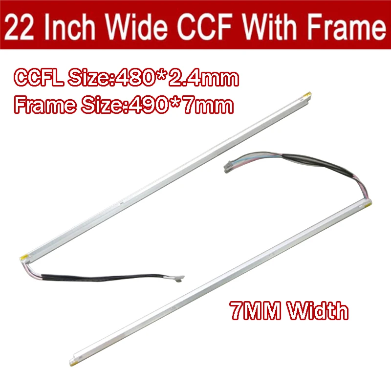 2PCS 22'' inch wide dual lamps CCFL with frame,LCD lamp backlight with housing,CCFL with cover,CCFL:480mmx2.4mm,FRAME:490mmx7mm